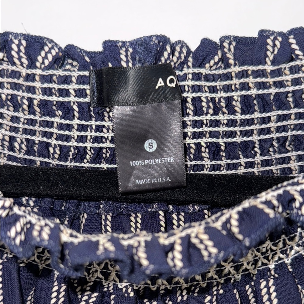 Aqua Navy Striped Women's off the shoulder top - size small - Picture 2 of 4